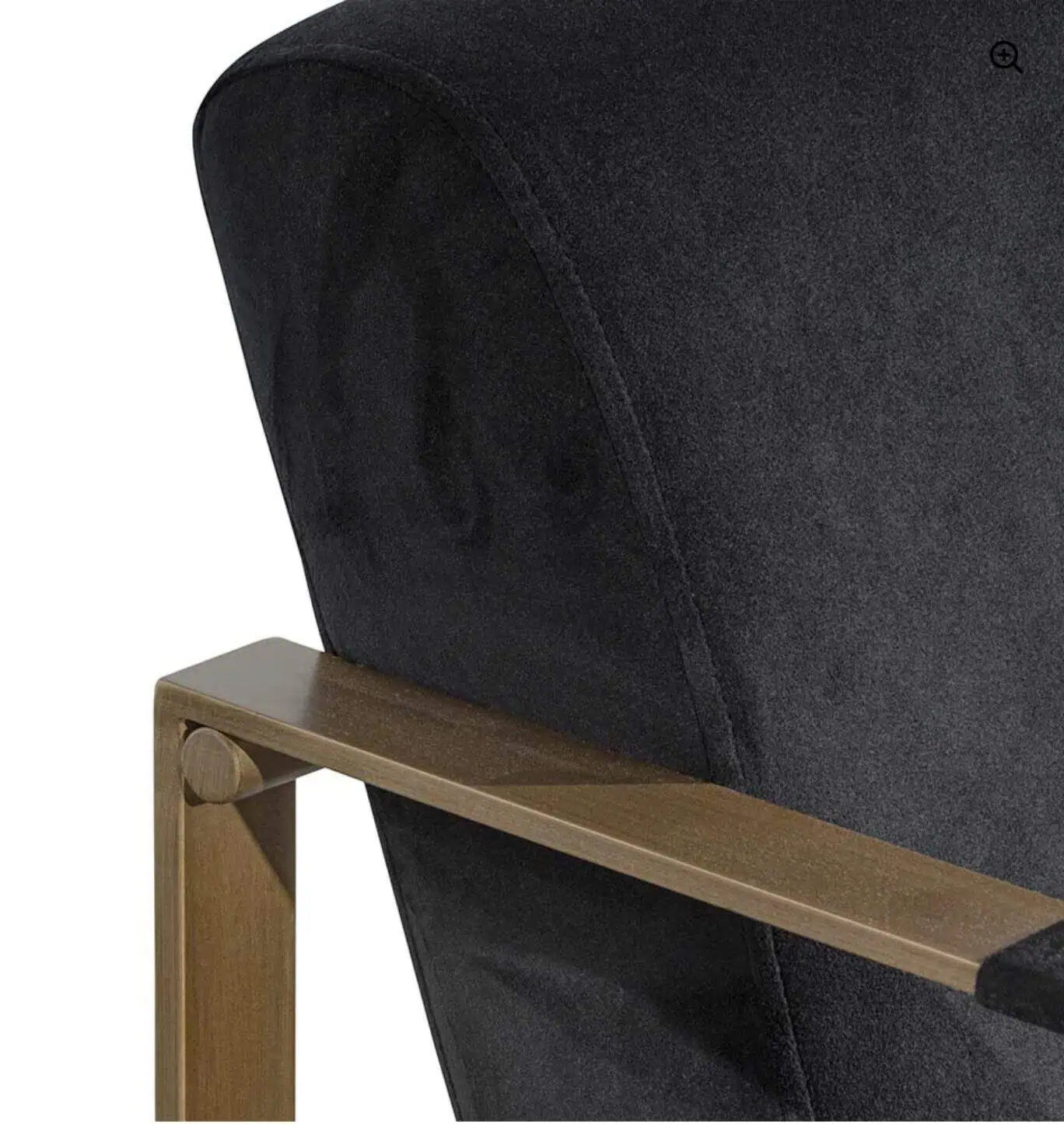 Quentin Armchair - Black Velvet/Antique Golden
