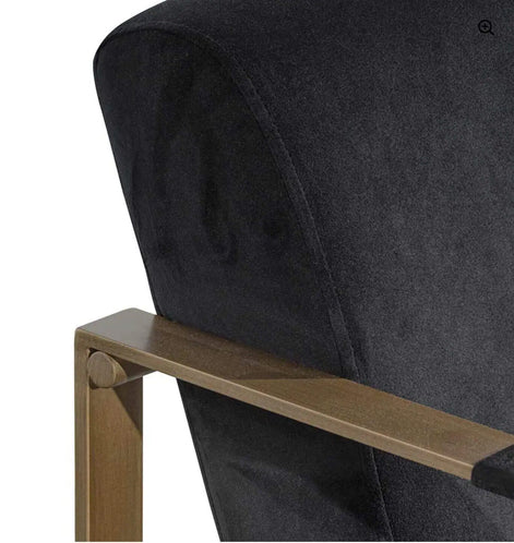 Quentin Armchair - Black Velvet/Antique Golden