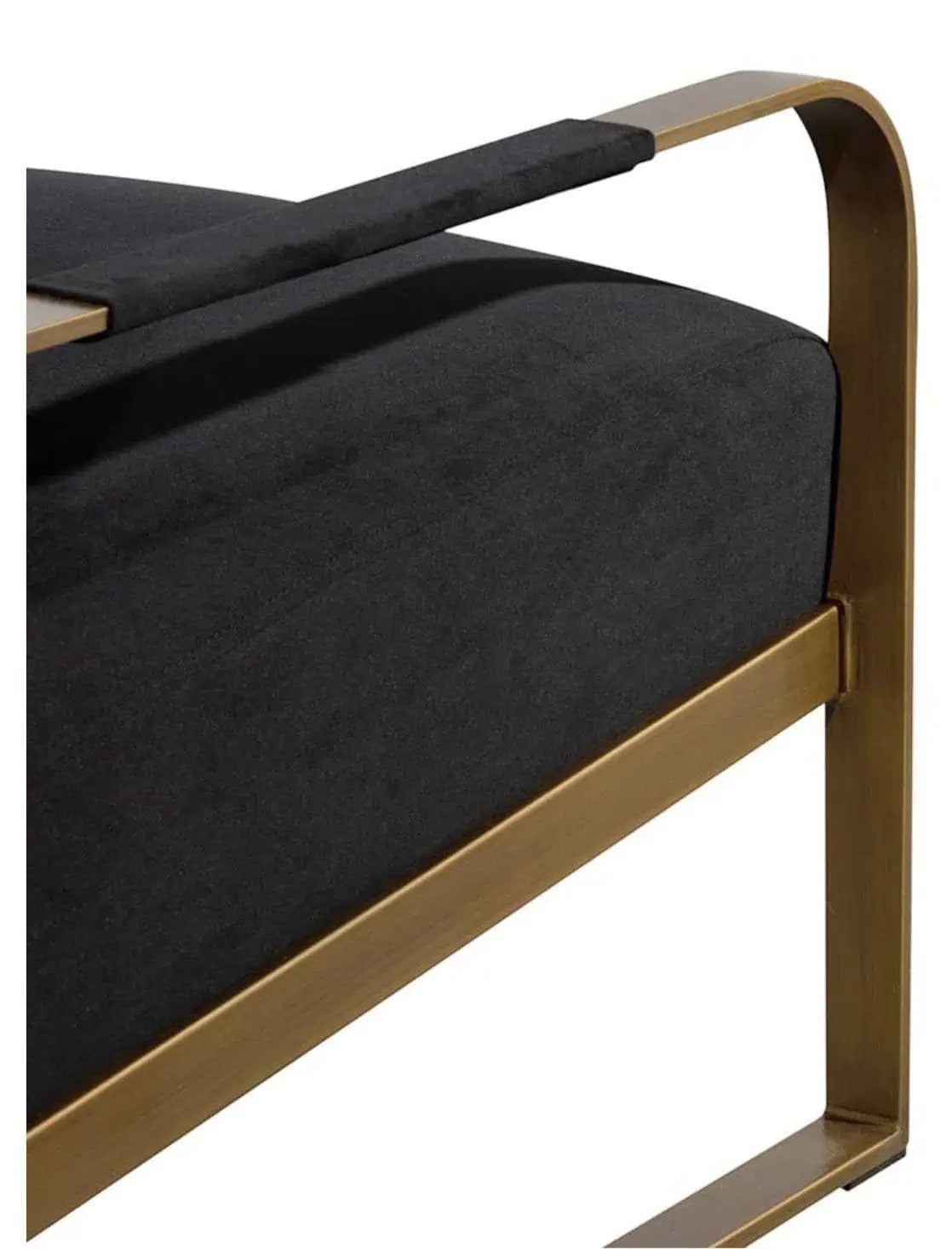 Quentin Armchair - Black Velvet/Antique Golden