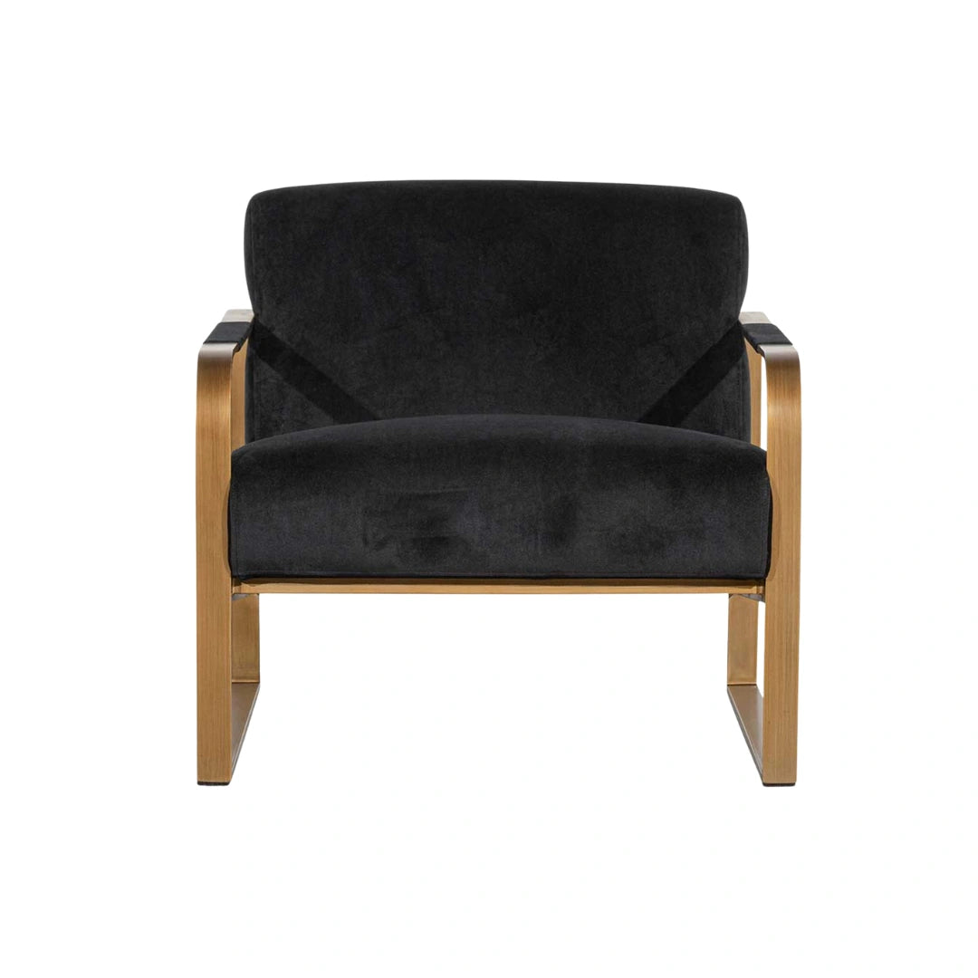 Quentin Armchair - Black Velvet/Antique Golden