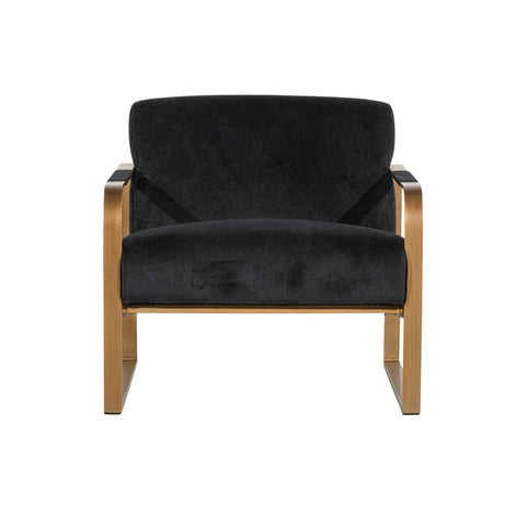 Quentin Armchair - Black Velvet/Antique Golden