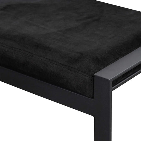 Jose Black Velvet Bench - Black Base