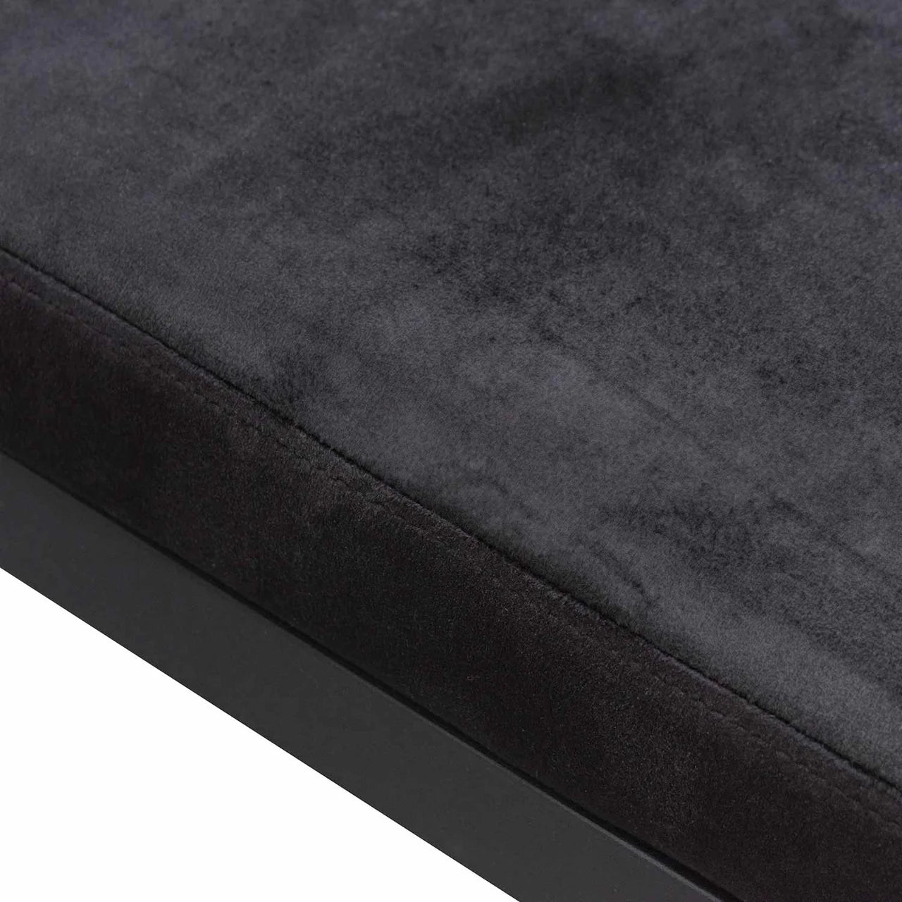Jose Black Velvet Bench - Black Base