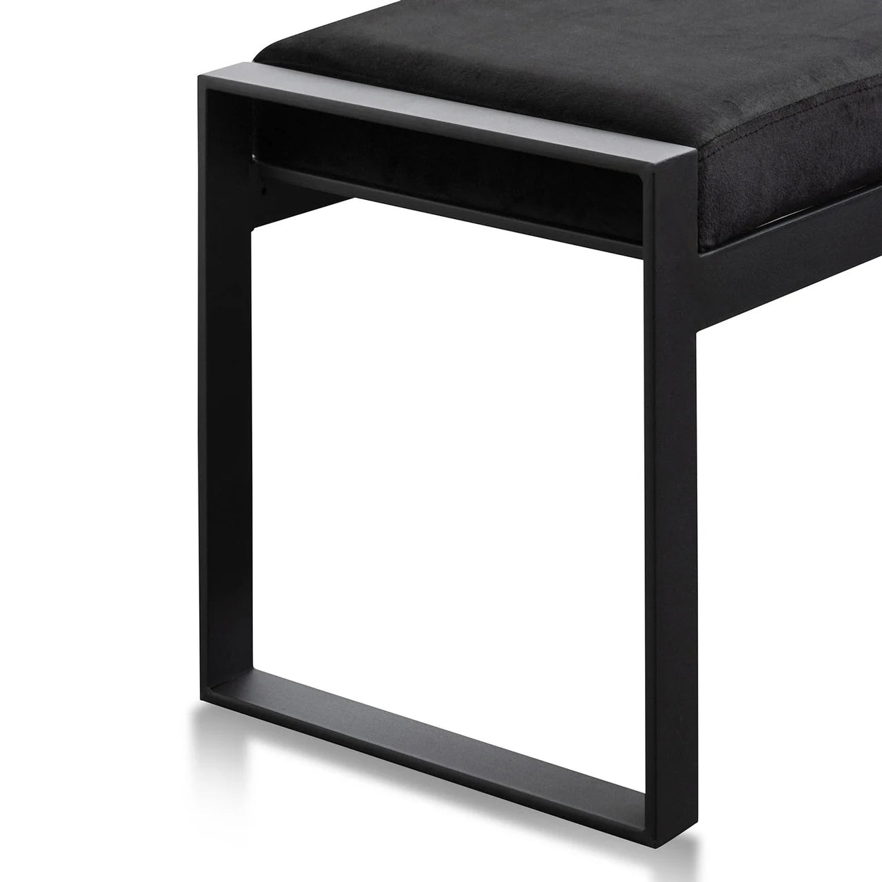 Jose Black Velvet Bench - Black Base