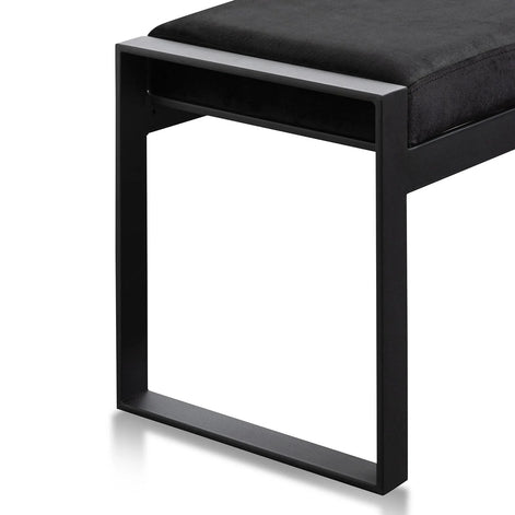 Jose Black Velvet Bench - Black Base