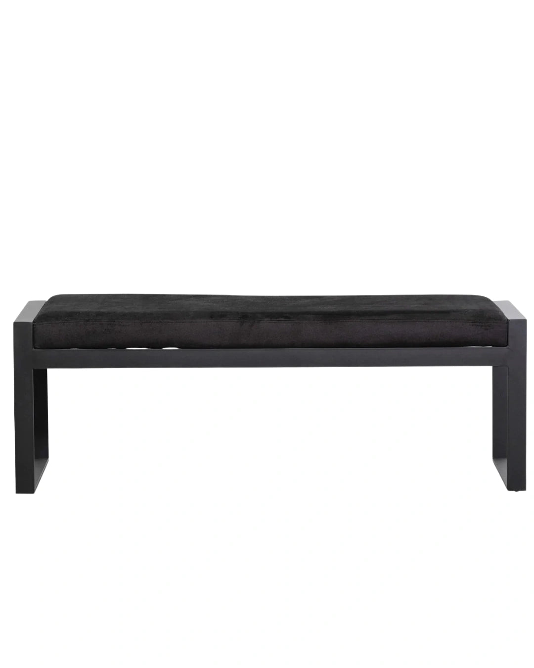 Jose Black Velvet Bench - Black Base