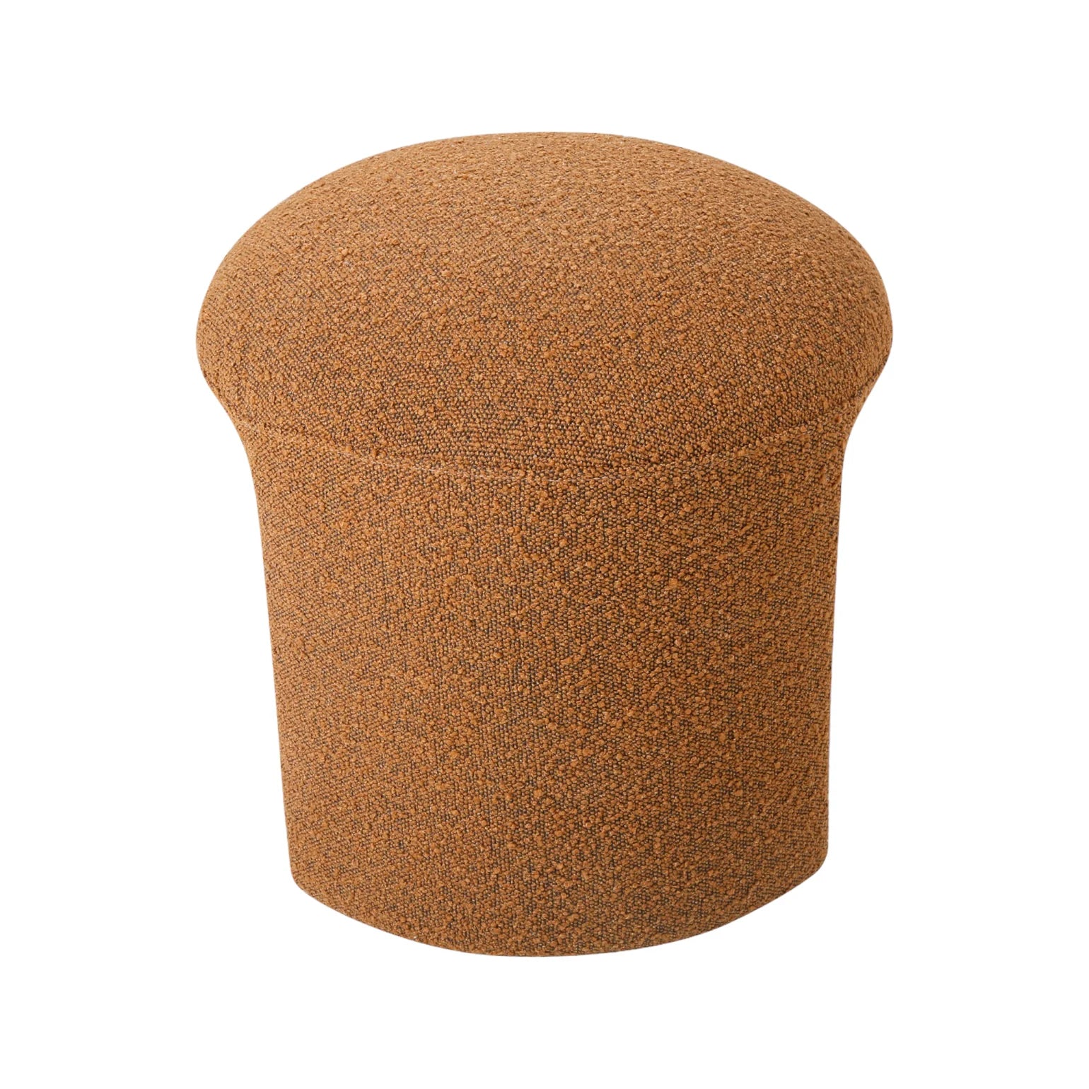 Gloria Round Ottoman - Brown Boucle