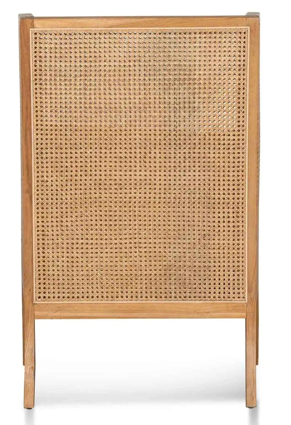 Wicker screen with wooden frame on a white background