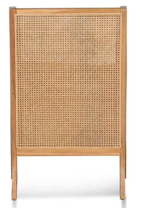 Wicker screen with wooden frame on a white background