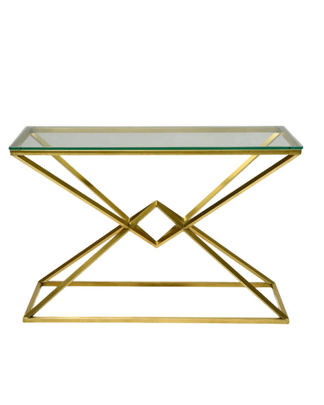 Nubia Glass and Gold Console Table
