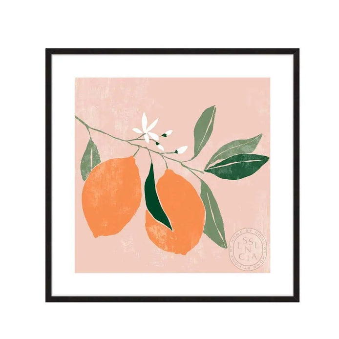 Orange Branch I – Black Frame