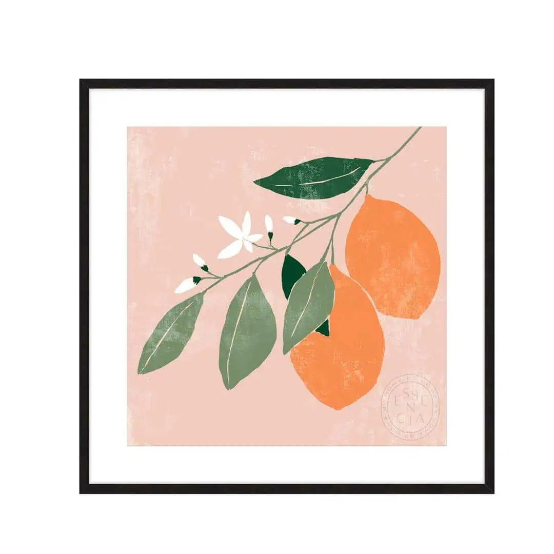Orange Branch II – Black Frame