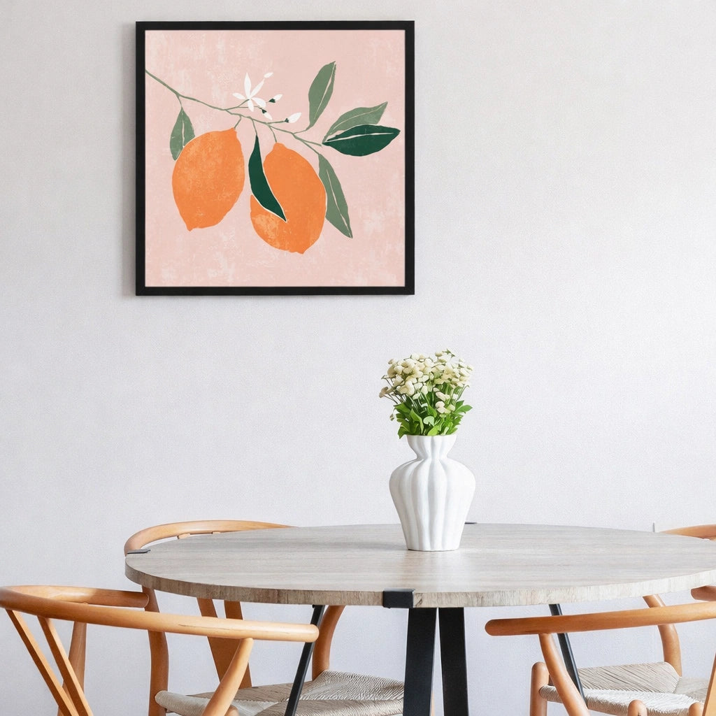 Orange Branch I – Black Frame