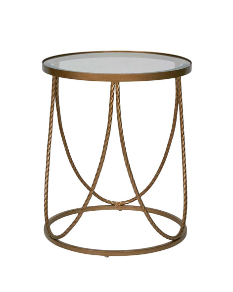 Palais Round Side Table in Gold by Essencia Interiors elegant designer side table