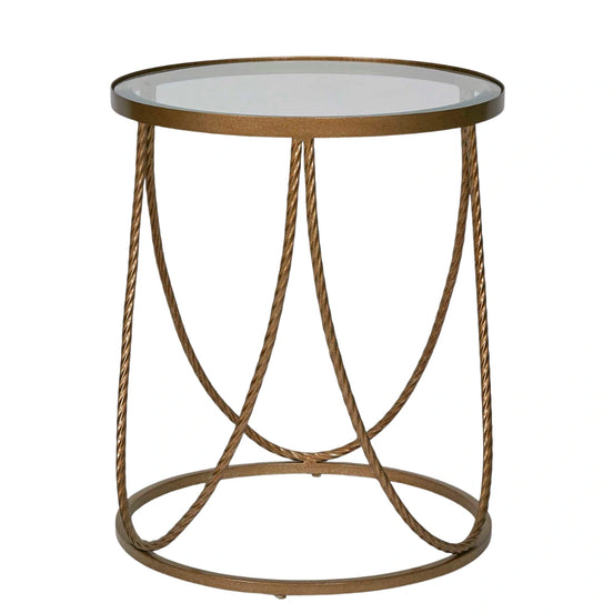 Palais Round Side Table in Gold by Essencia Interiors elegant designer side table