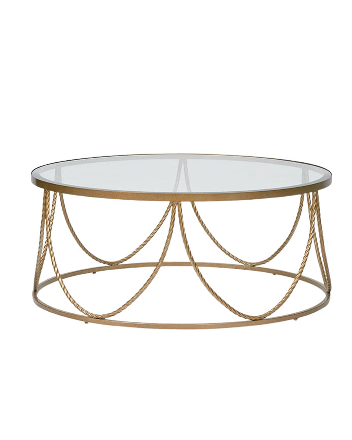 Palais Round Coffee Table in Gold by Essencia Interiors premium designer coffee table