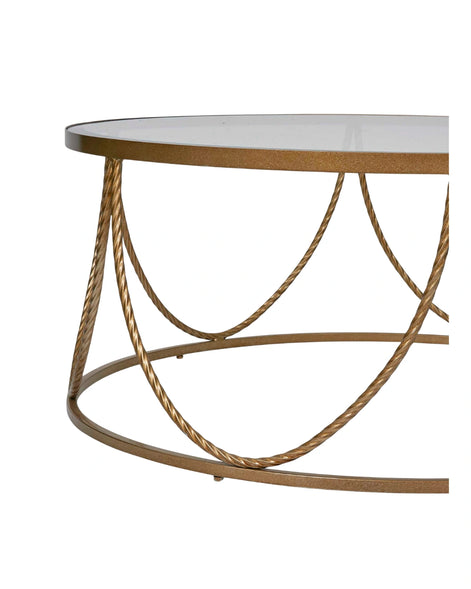 Palais Round Coffee Table in Gold by Essencia Interiors premium designer coffee table
