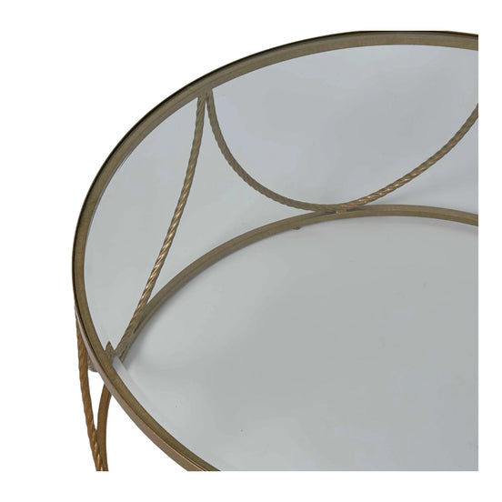 Palais Round Coffee Table in Gold by Essencia Interiors premium designer coffee table