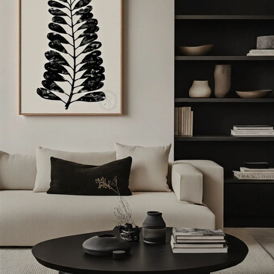 Pressed Tropical Leaf V – Natural Canvas