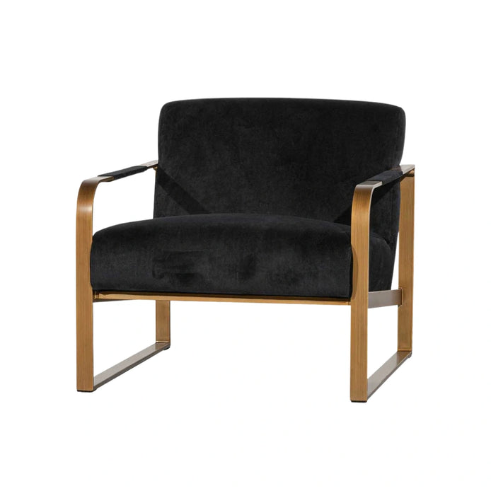 Quentin Armchair - Black Velvet/Antique Golden