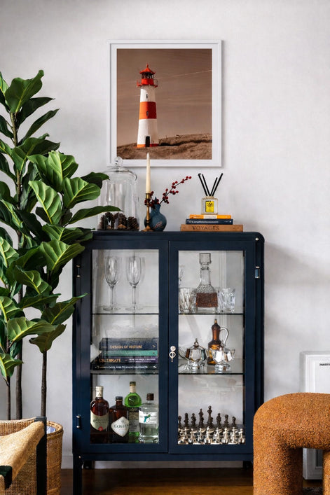 Red and White Lighthouse – White Frame