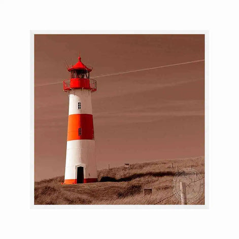 Red and White Lighthouse – White Frame