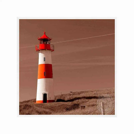 Red and White Lighthouse – White Frame