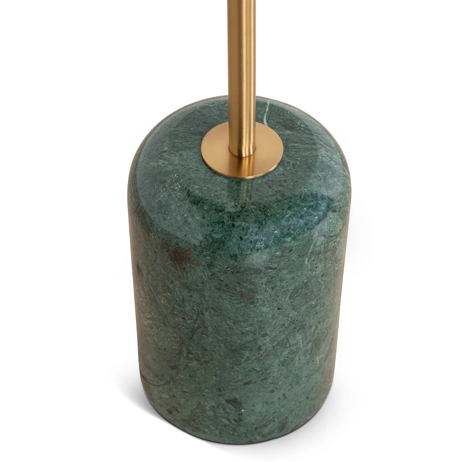 Sue Brushed Gold Side Table - Green Crystal
