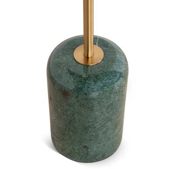 Sue Brushed Gold Side Table - Green Crystal