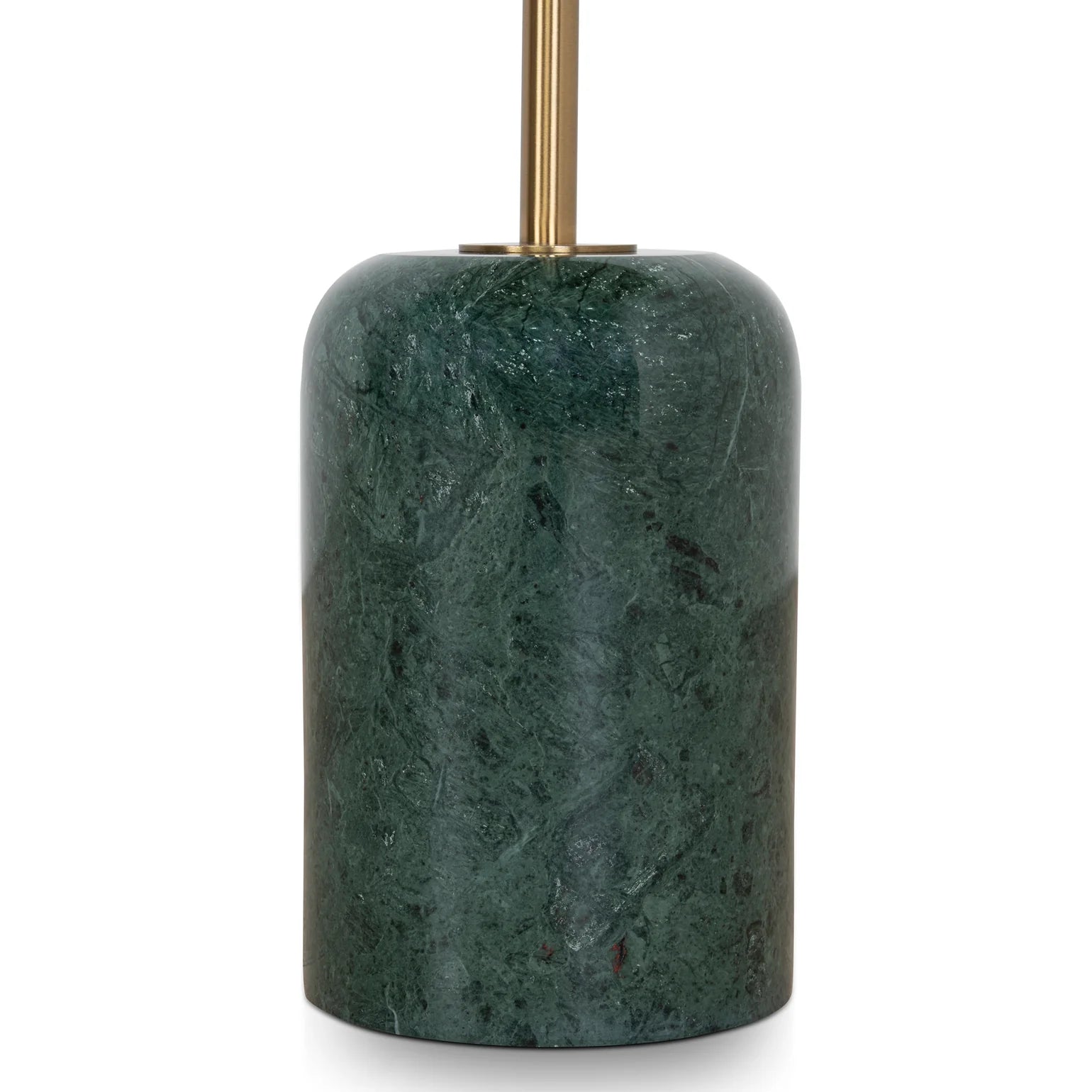 Sue Brushed Gold Side Table - Green Crystal