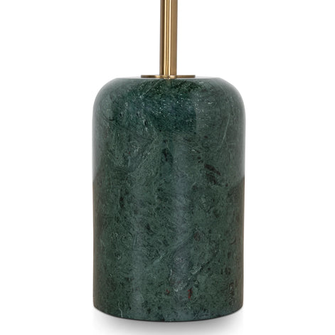 Sue Brushed Gold Side Table - Green Crystal