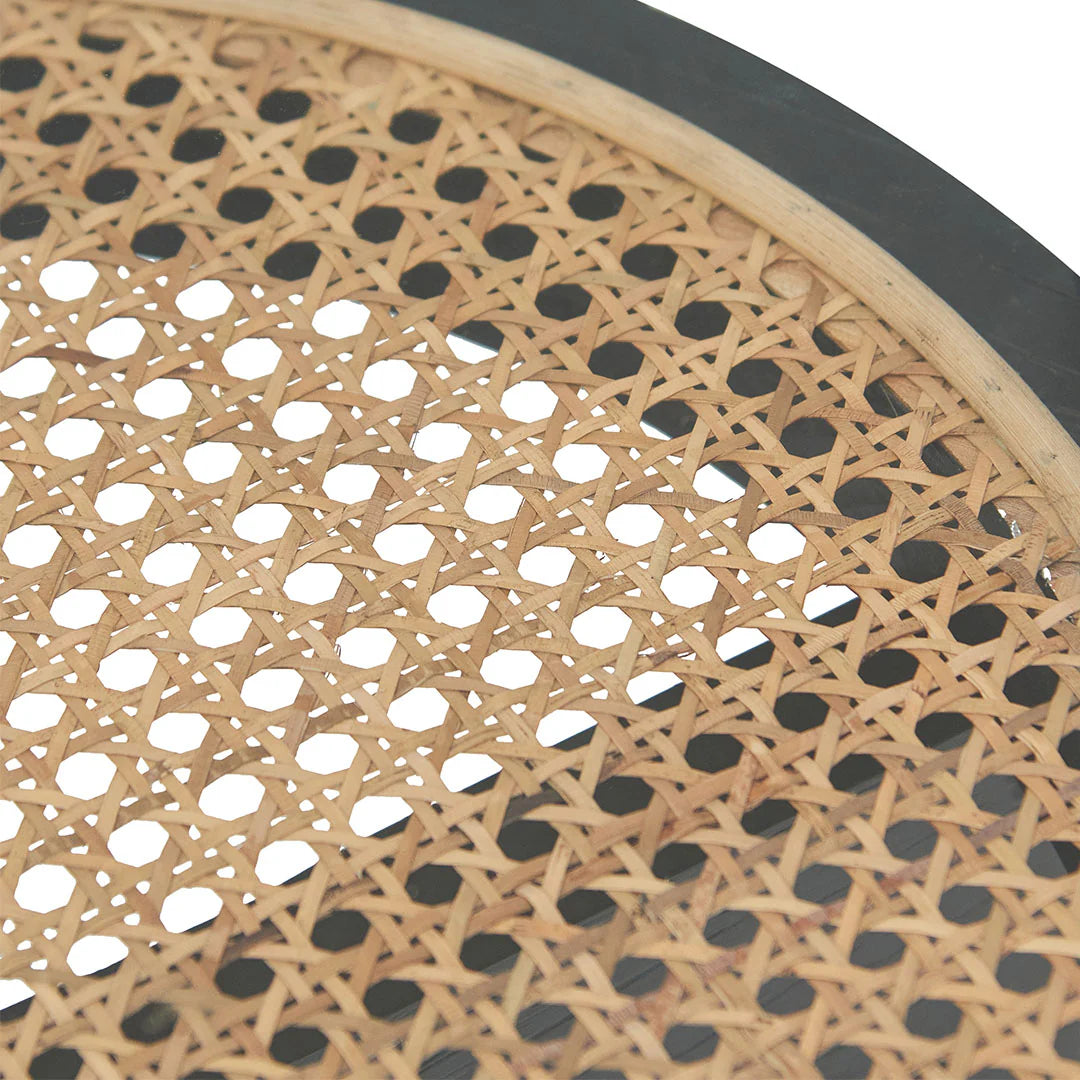 Lara Round Glass Side Table - Black