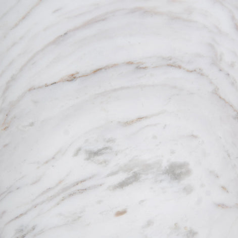 Sue Brushed Gold Side Table - Carrara Marble