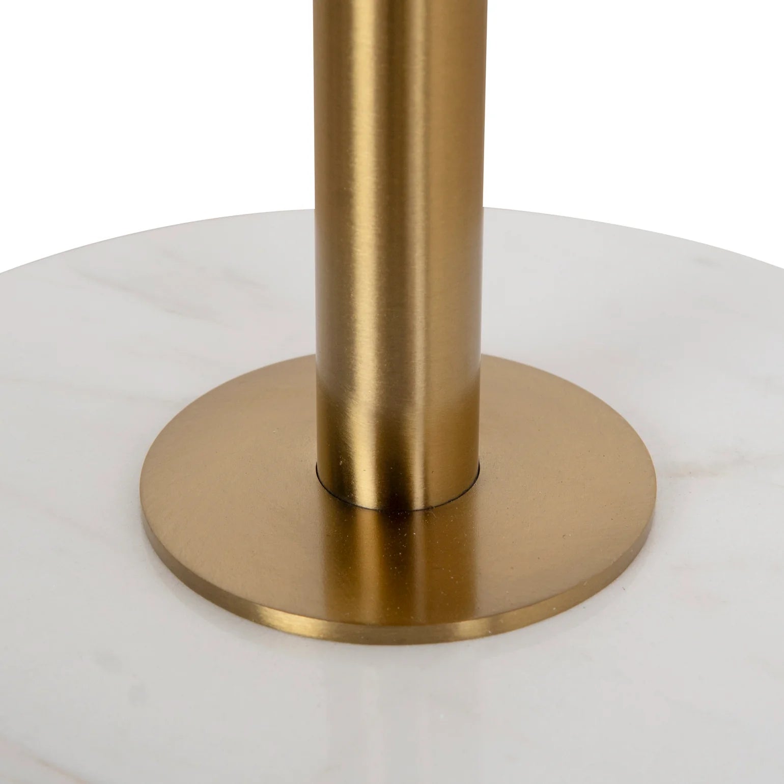 Sue Brushed Gold Side Table - Carrara Marble