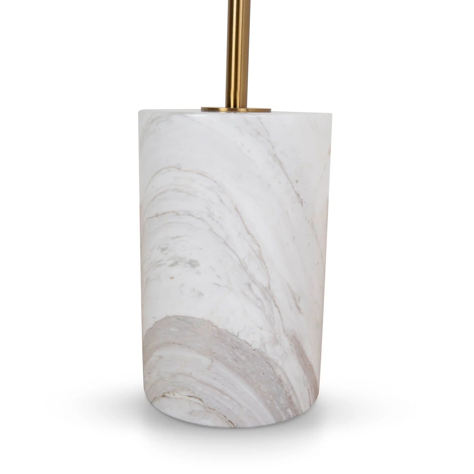 Sue Brushed Gold Side Table - Carrara Marble