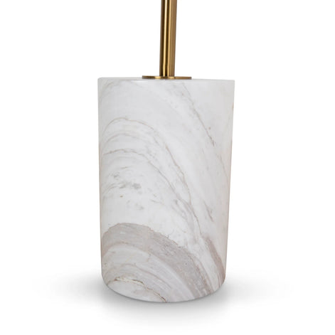 Sue Brushed Gold Side Table - Carrara Marble