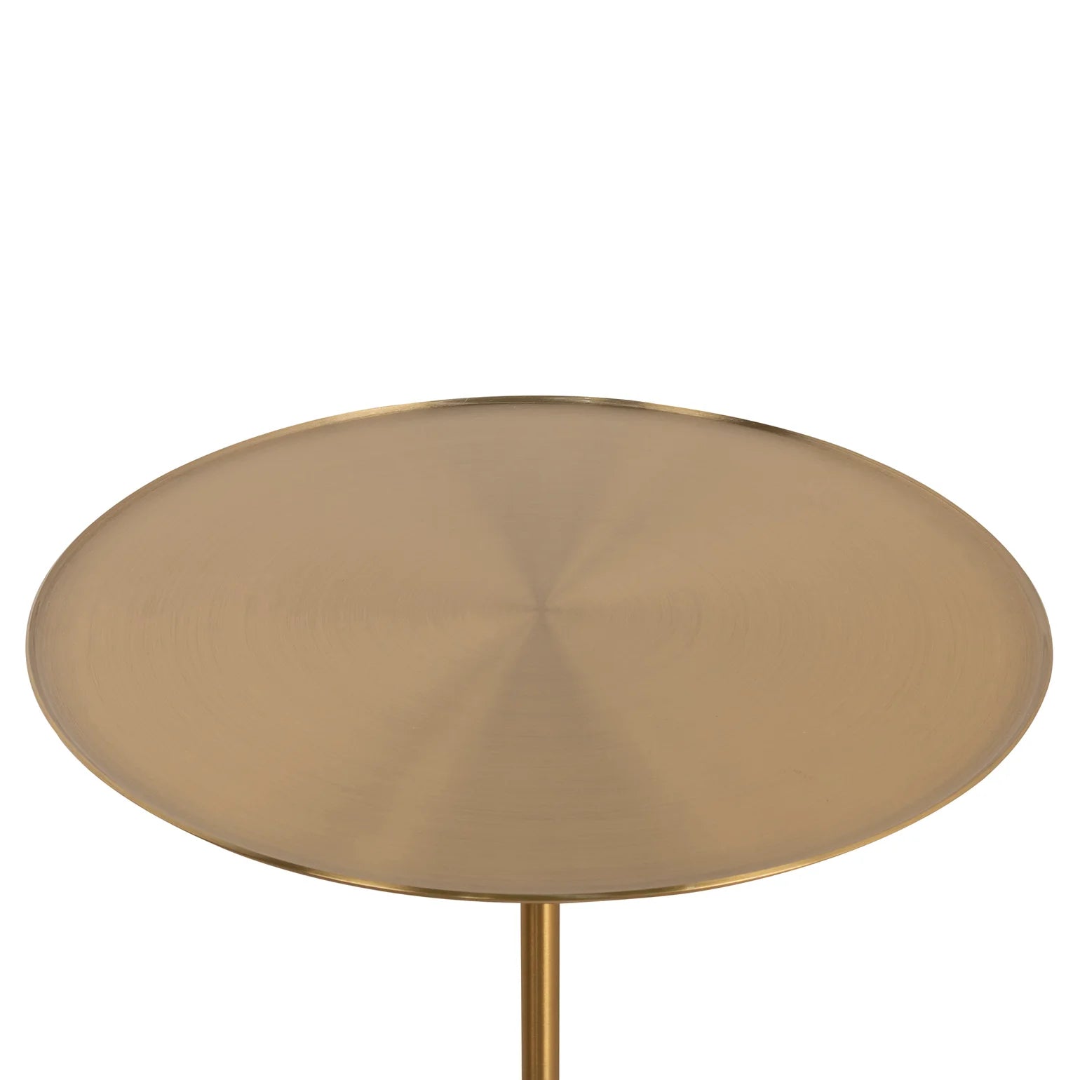Sue Brushed Gold Side Table - Travertine