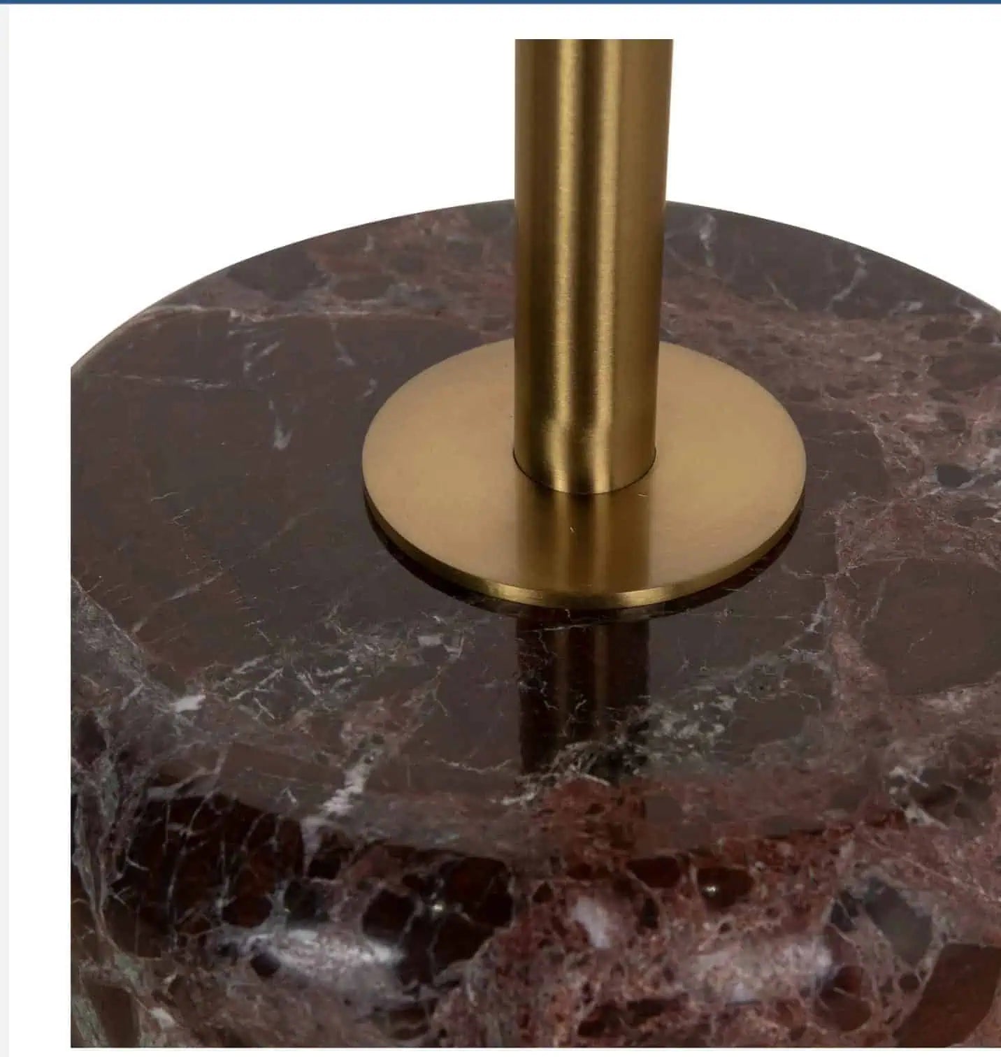 Sue Brushed Gold Side Table - Rosso Levanto Marble