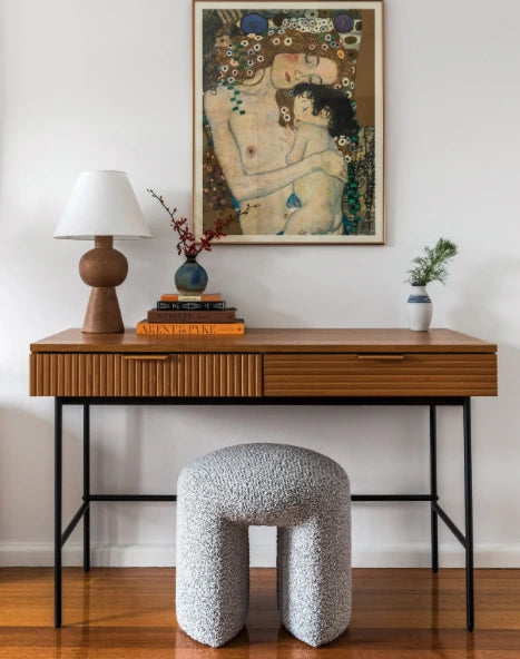 Gloria Round Ottoman - Pepper Boucle