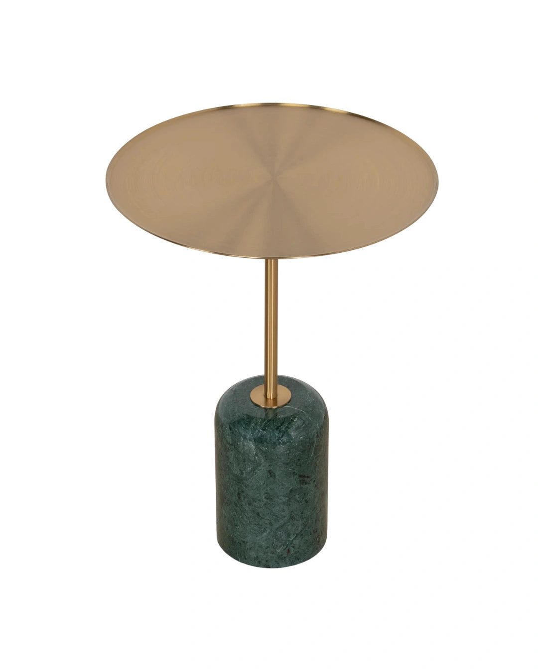 Sue Brushed Gold Side Table - Green Crystal