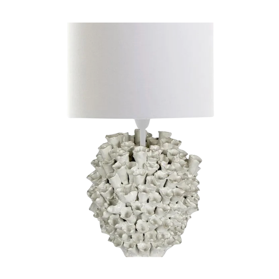 Londolozi Ceramic Lamp with Linen Shade Cream