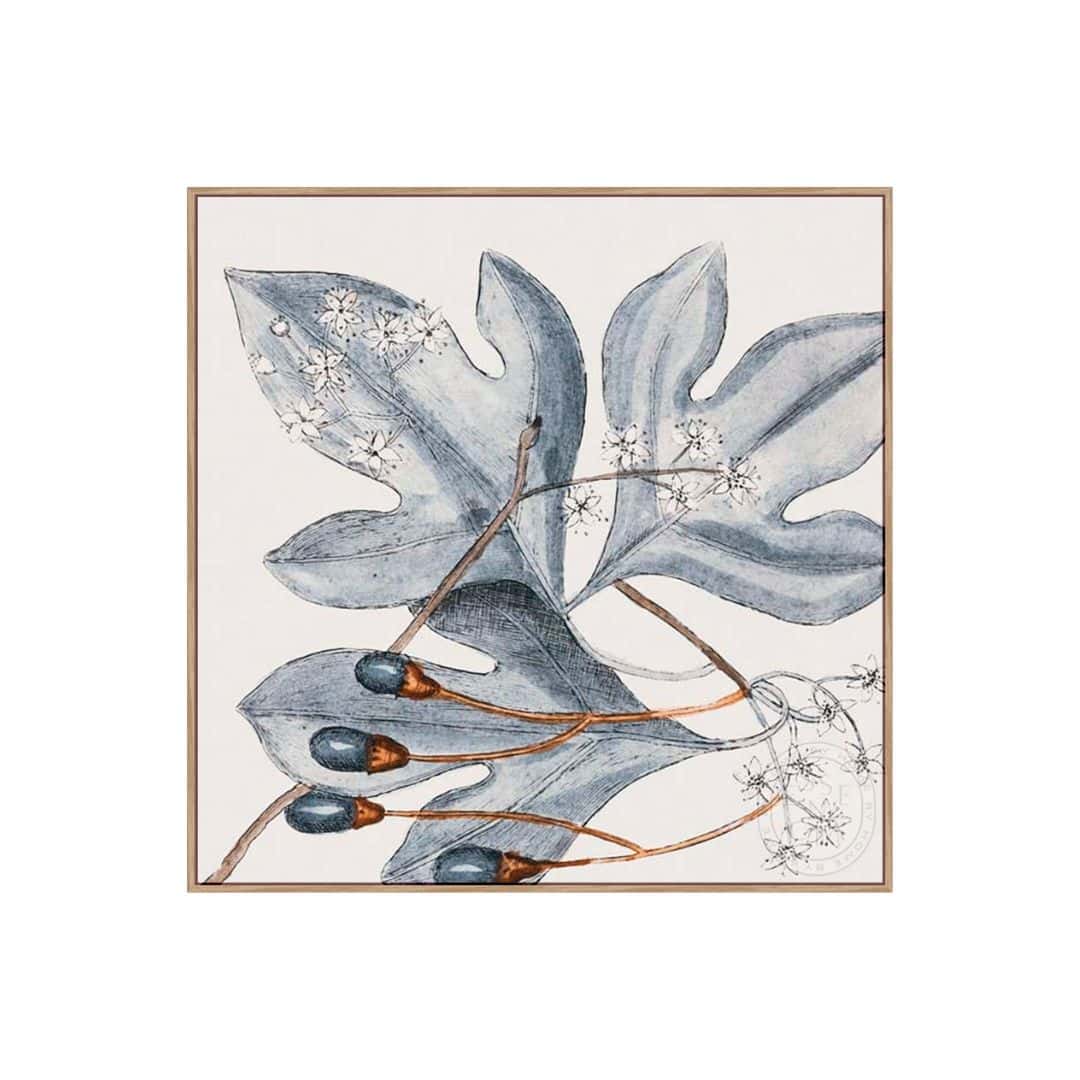 VINTAGE BLUE BOTANICAL II - Natural Canvas