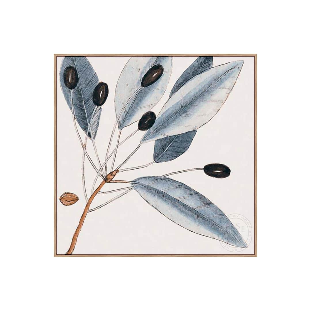 VINTAGE BLUE BOTANICAL III - Natural Canvas