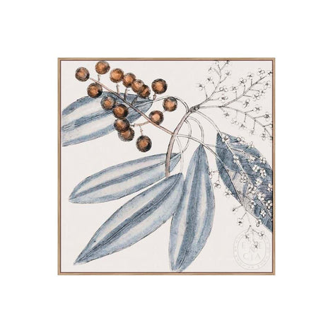 VINTAGE BLUE BOTANICAL IV - Natural Canvas