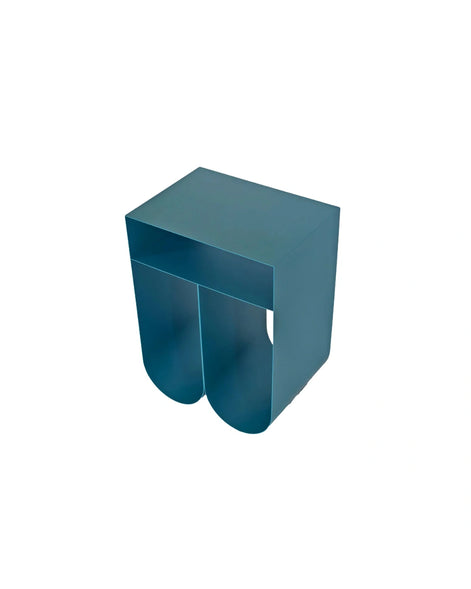 Webster Side Table in Navy Blue by Essencia Interiors modern sculptural side table