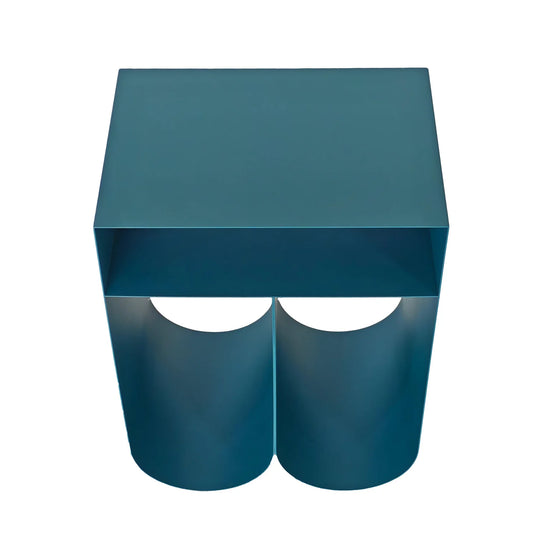 Webster Side Table in Navy Blue by Essencia Interiors modern sculptural side table