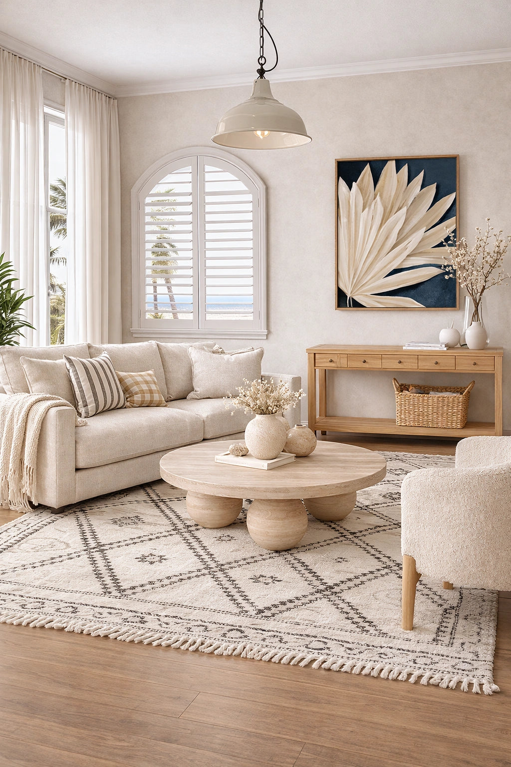 Blue Dry Palms II – Natural Canvas