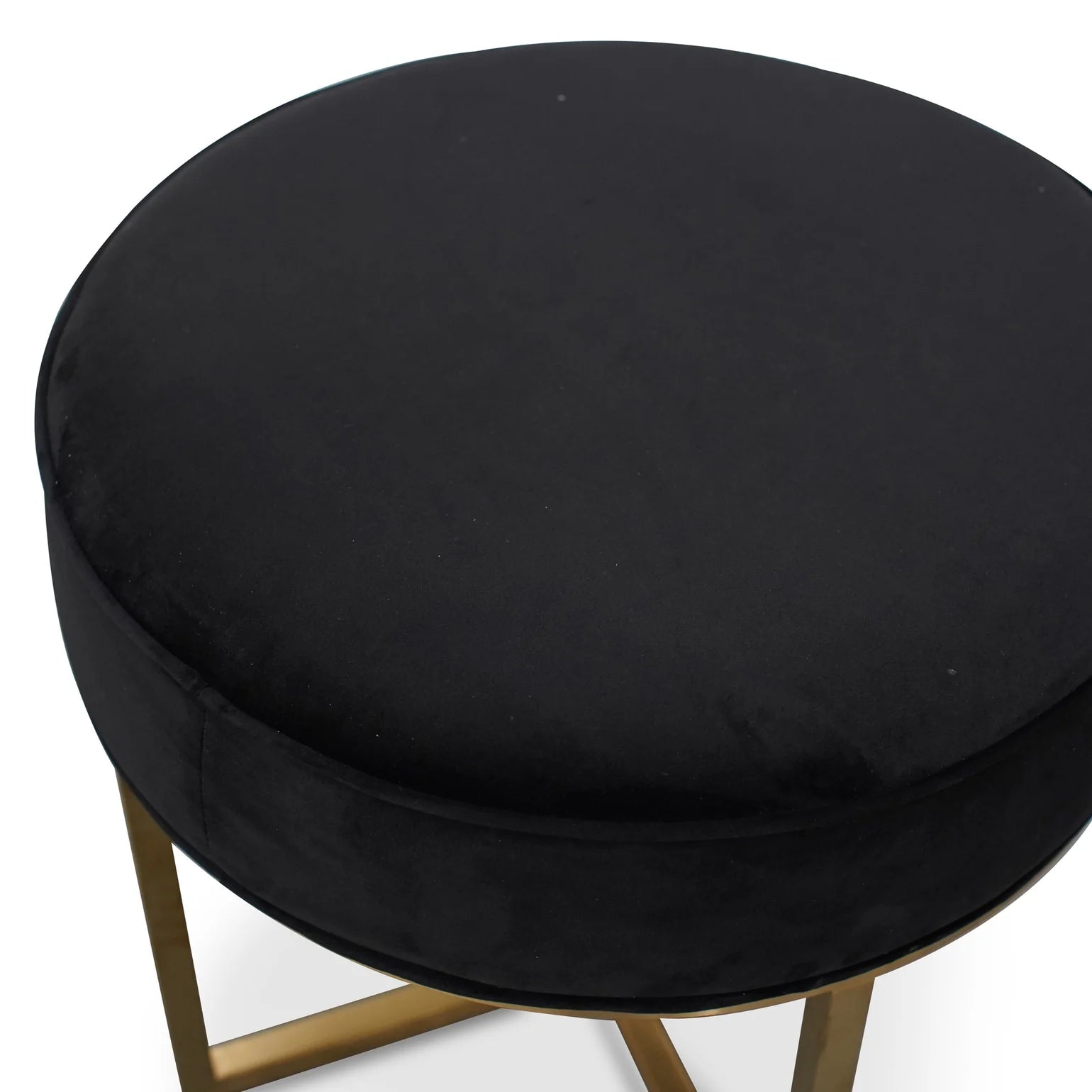 Louise Ottoman Black Velvet - Brushed Gold Base
