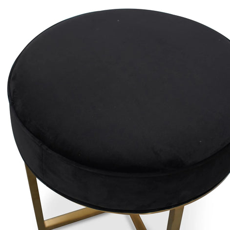 Louise Ottoman Black Velvet - Brushed Gold Base