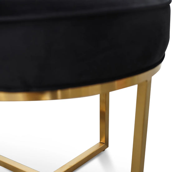 Louise Ottoman Black Velvet - Brushed Gold Base